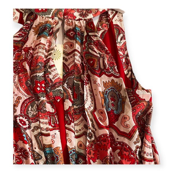 Ramy Brook Savanna High-Low Maxi Dress Red Print Silk Blend M NWT - Picture 12 of 14